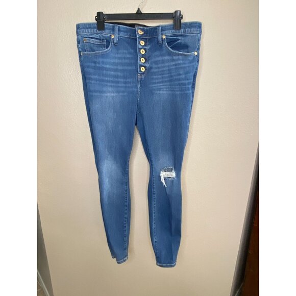 Torrid‎ Womens Bombshell Skinny Jeans Distressed Button Fly 18R Premium Stretch - Picture 2 of 8